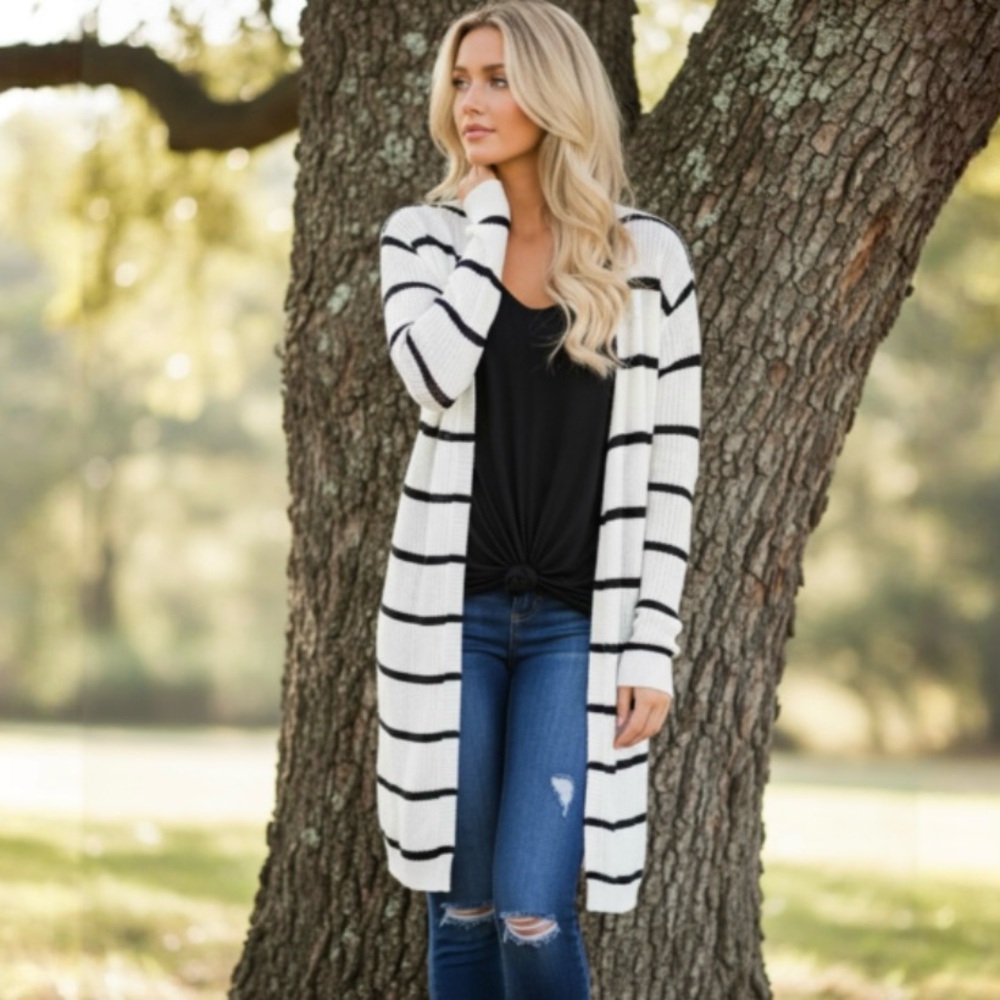 Chaser Open Striped Sweater